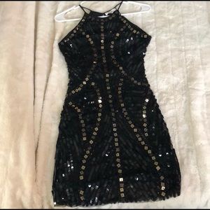 Black sequin party dress